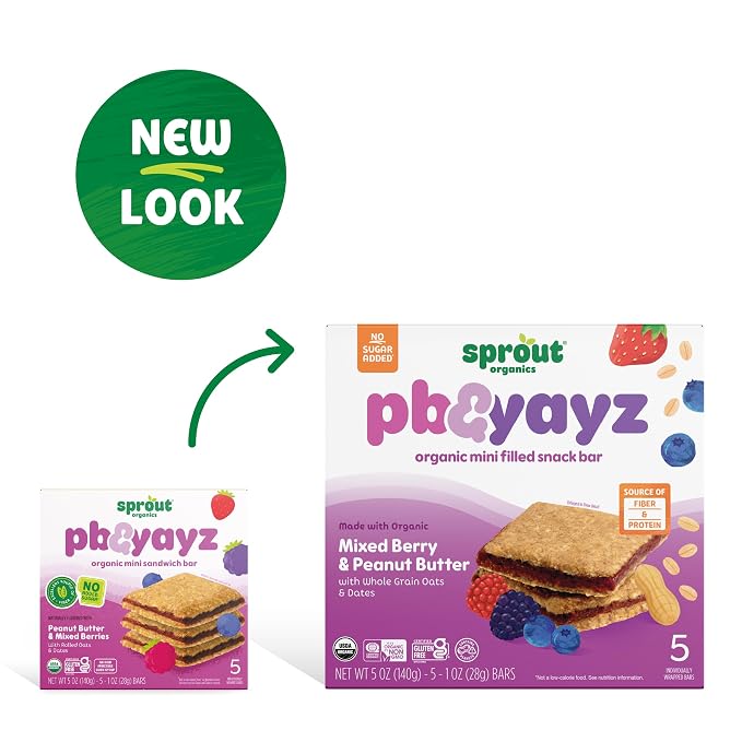 Sprout Organics, PB & Yayz Toddler Snack Bars, Mixed Berry & Peanut Butter - Image 6