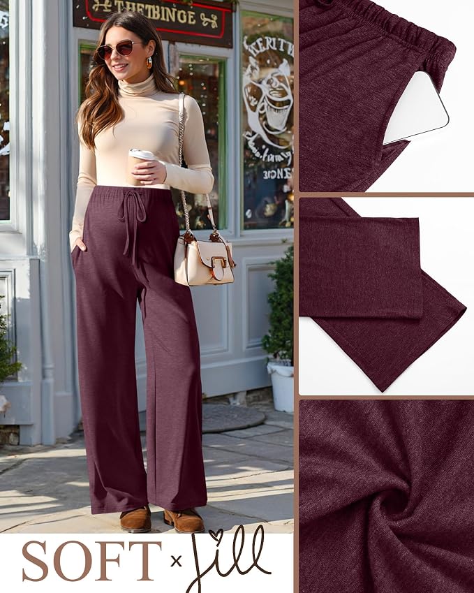 3 Pack Maternity Pants for Women Over The Belly Lounge Work Pregnancy Pants - Image 4