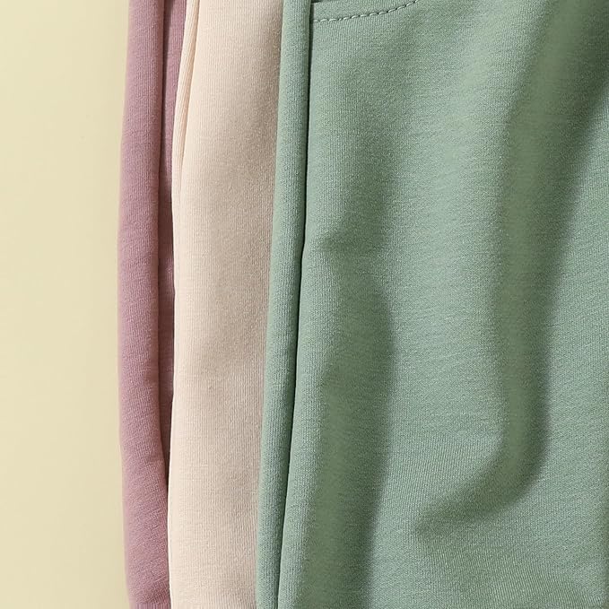 Sejardin Toddler Baby Boy Girl Pants 3 Pack Solid Color Elastic Waist Jogger - Image 7