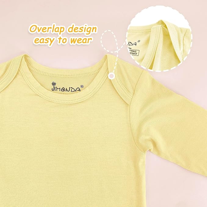 Jimonda Bamboo Baby Bodysuit Long Sleeve Infant Romper Soft Boy Girl Unisex - Image 4