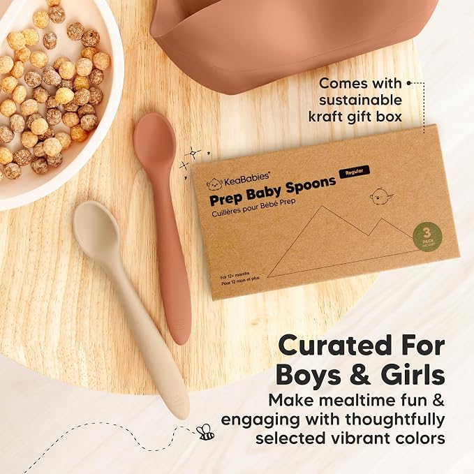 KeaBabies Silicone Baby Spoons, Self Feeding 6-12 months - Image 9