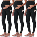 POSHDIVAH 3 Pack Women's Maternity Workout Leggings Over The Belly Pregnancy by Poshdivah