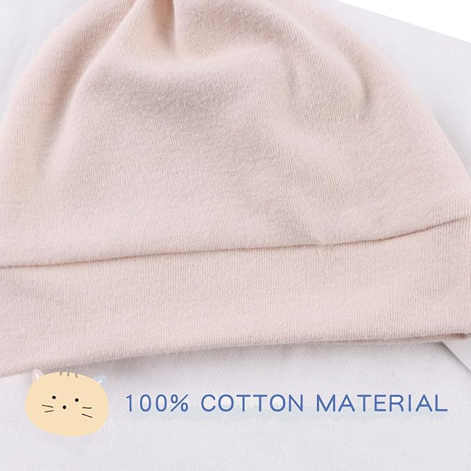 JANGANNSA Newborn Baby Hat Infant Baby Boys Beanie Top Knot Stretchy Hats - Image 3