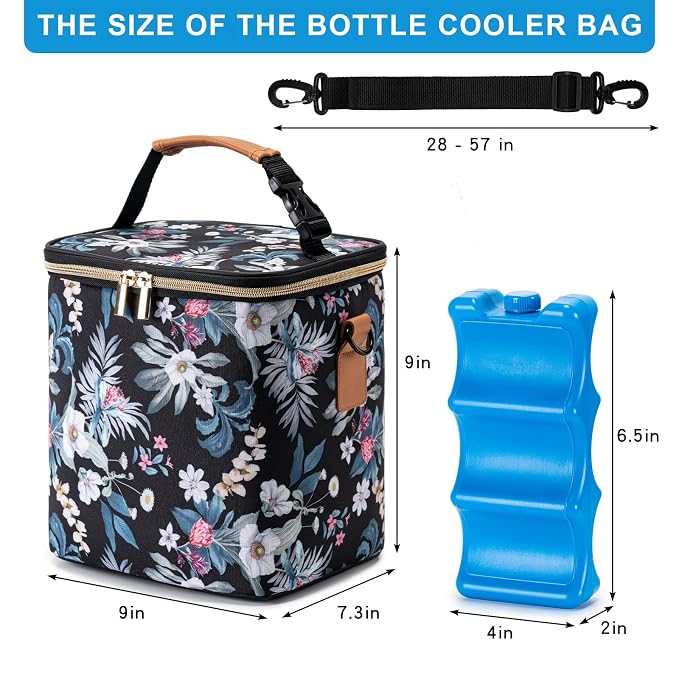 Breastmilk Cooler Bag with Ice Pack Fits 6 Baby Bottles Up to 9 Ounce, Baby - Image 5