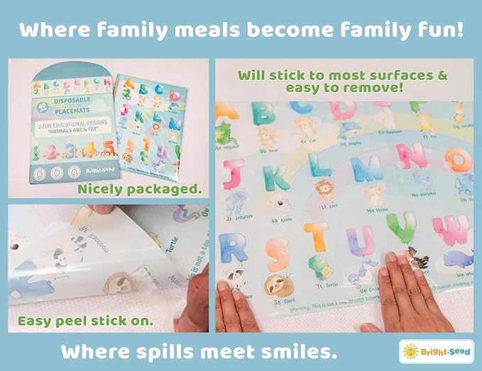 Disposable Placemats for Baby, Toddlers and Kids, 40 Disposable Baby Placemats - Image 5