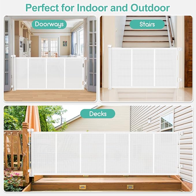 Upgrade 120 inch Retractable Baby Gates, EZIGO Extra Wide Baby Gate - Image 7