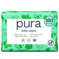 Pura Natural Sensitive Baby Wipes, 99% Water, Unscented & Hypoallergenic by MyPura