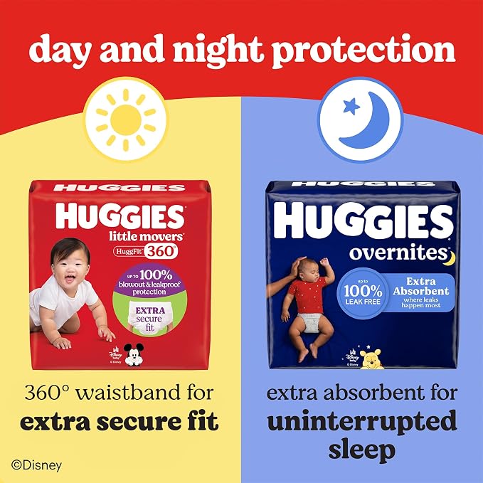 Huggies Size 3 Baby Diapers, Little Movers HuggFit 360° Baby Diapers - Image 12