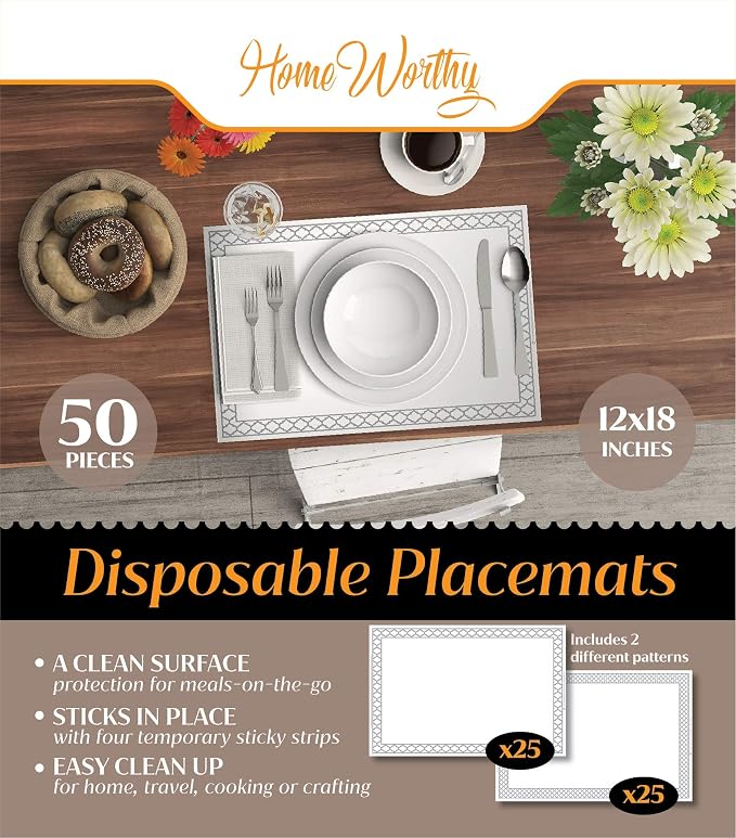 White Disposable Placemats for Baby, Adults - Image 7