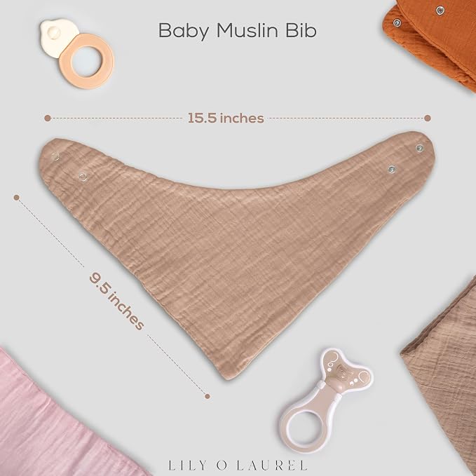 Muslin Baby bibs for drooling and teething, 100% cotton, Bibs for baby girl - Image 3