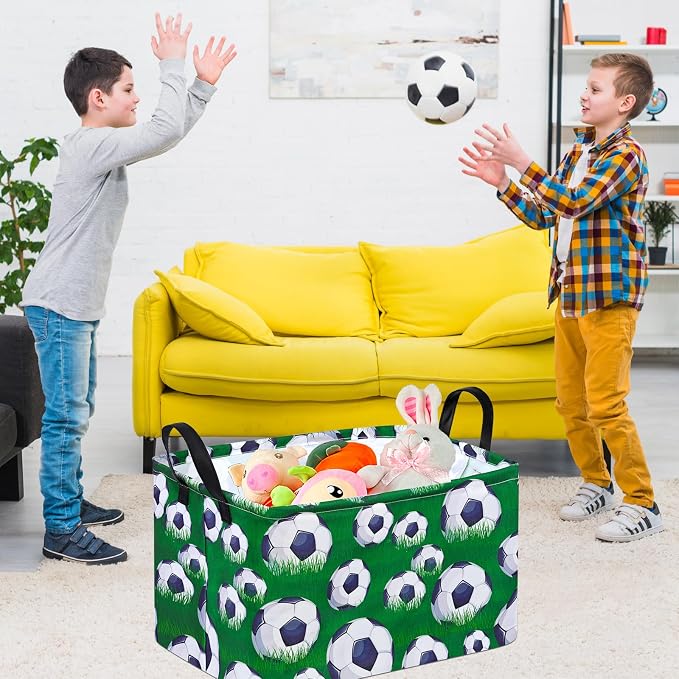 Rectangle Football Pattern Kids Gift Storage Basket Shelf Storage Basket - Image 3
