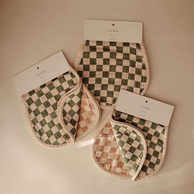 mushie Muslin Baby Burp Cloths | 100% Organic Cotton - Image 2