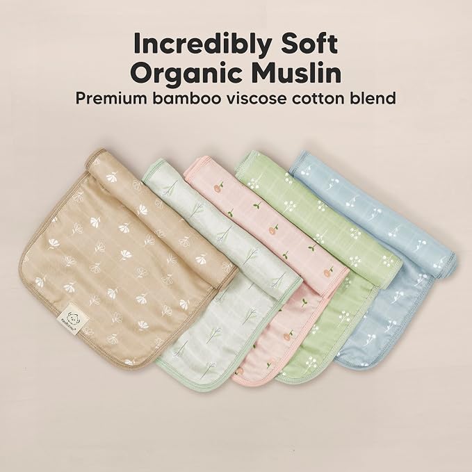 5-Pack Cotton Muslin Burp Cloths Baby Girls, Boys - Image 4