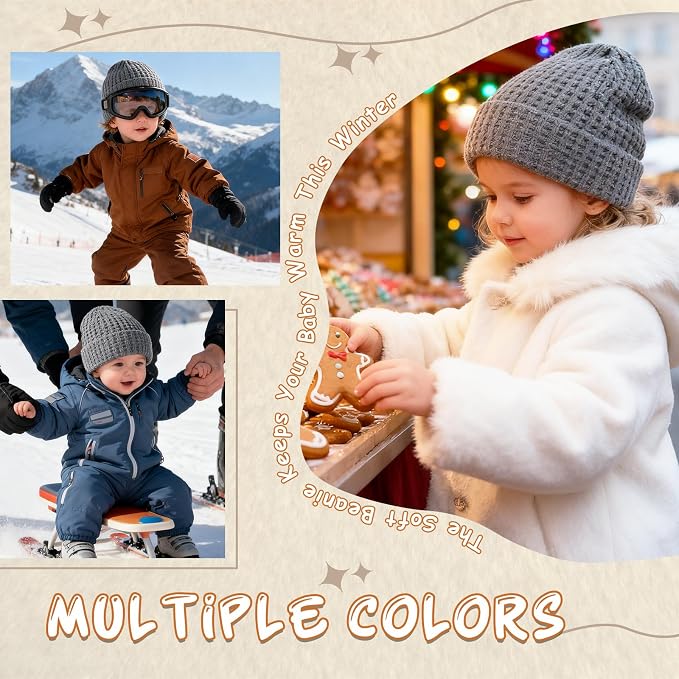 Toddler Beanie Baby Beanies for Kids Boys Winter Hat Girl Cute Kintted Beanie - Image 5