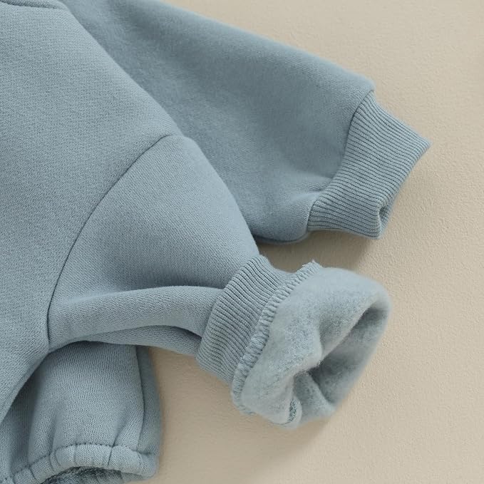 VISGOGO Newborn Infant Baby Boy Girls Oversized Romper Little Dude Sweater - Image 5