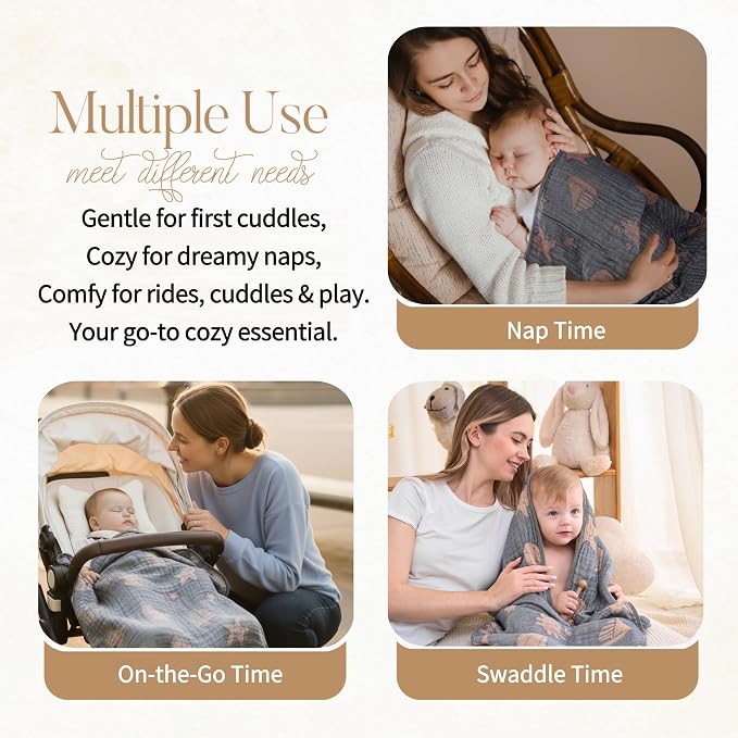 Ultra Soft Muslin Baby Blanket, A Versatile Swaddle and Crib - Image 4