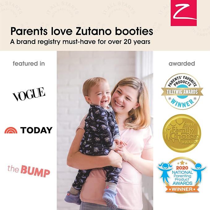 Zutano Organic Baby Booties Newborn Infant, Lost Baby Socks Solution, 18-24 - Image 4
