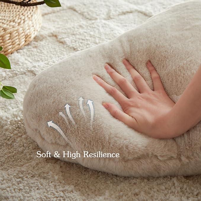 EastTree Beige Heart Shaped Pillows, Ultra Soft Extra-Large Fluffy Love Throw - Image 4
