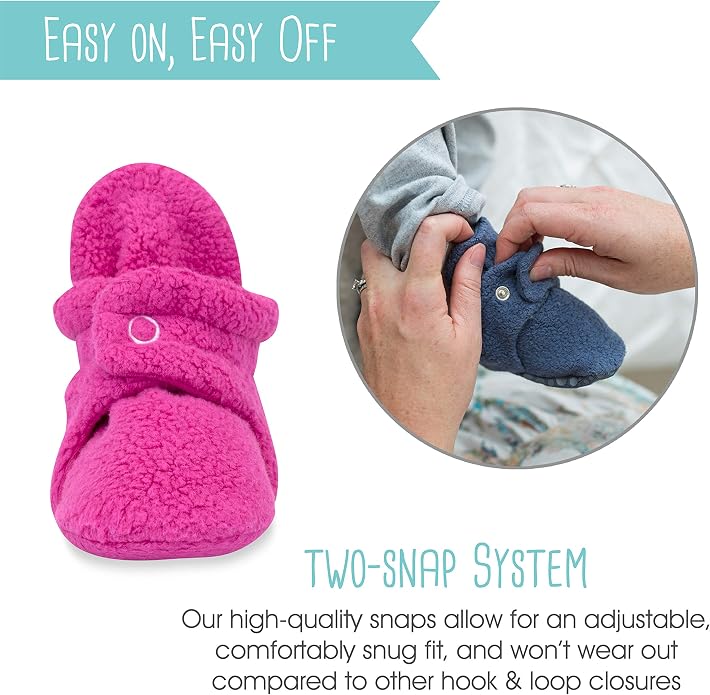 Zutano Unisex Fleece Baby Booties, Two Snap Closure, Newborn to 24 Months - Image 7