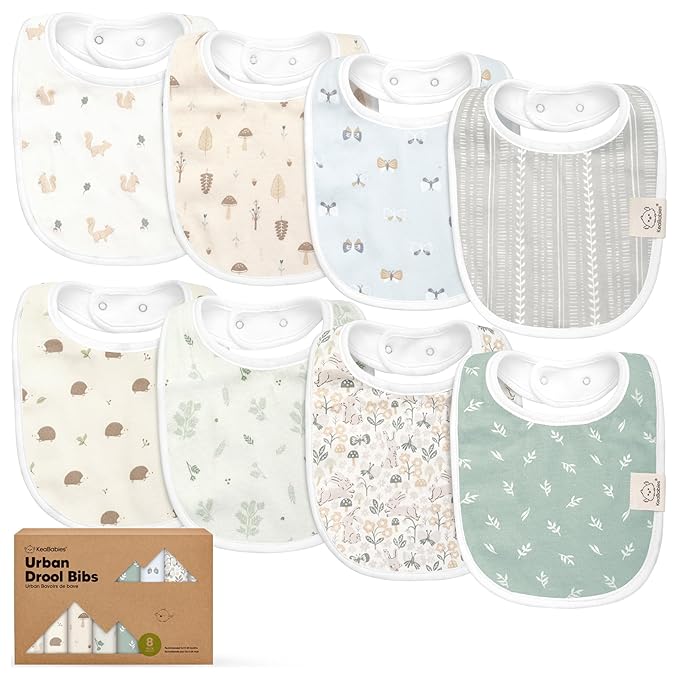 8-Pack Organic Baby Bibs for Boys, Girls by KeaBabies