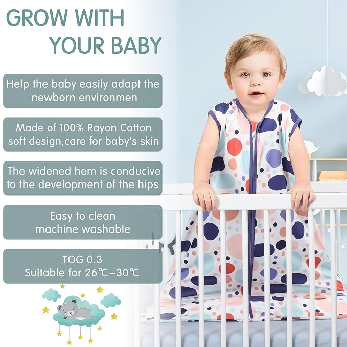 Baby Sleep Sack 18-24 Months 3 Pack Baby Wearable Blanket 100% Rayon Cotton - Image 3