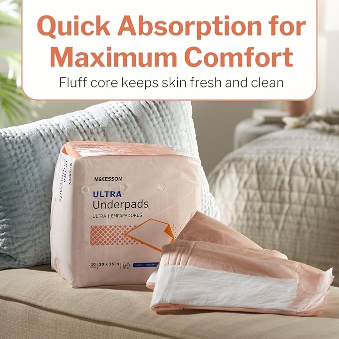 McKesson Underpads Disposable Bed Pads 30" x 36", Heavy Absorbency, Ultra - Image 4