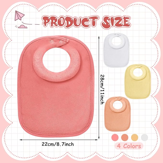 4 Pcs Baby Feeding Bibs for Drooling and Teething Comfi Neck Baby Bib - Image 4