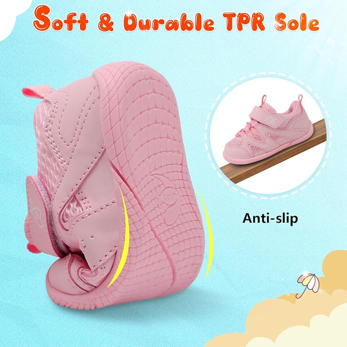LeIsfIt Baby Shoes Boys Girls First Walking Shoes Non-Slip Toddler Breathable - Image 3