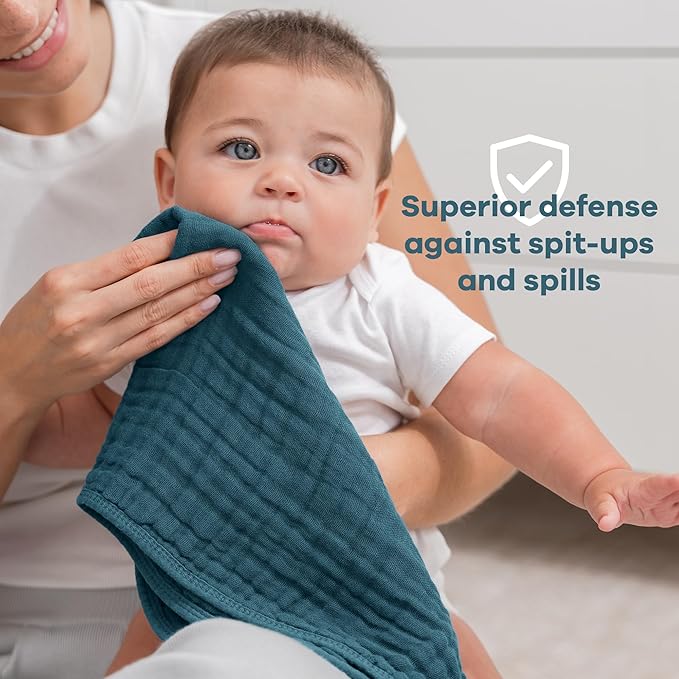 Comfy Cubs Muslin Burp Cloths 20" x 10", Ultra Absorbent 100% Cotton - Image 4