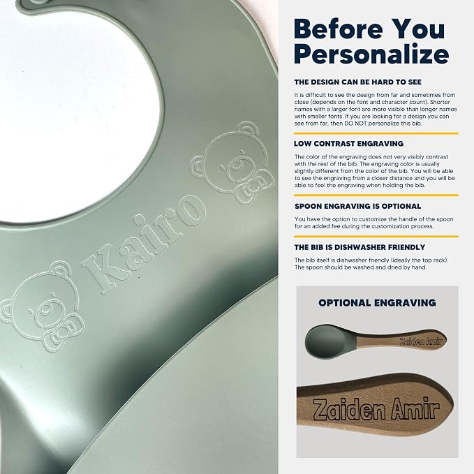 Personalized Silicone Bib and Spoon Set - Image 2