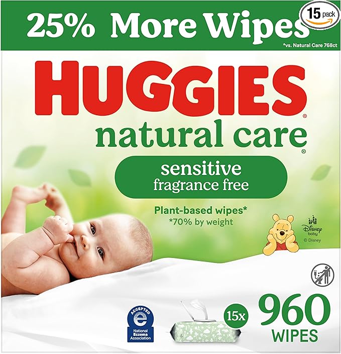 Huggies Natural Care Sensitive Baby Wipes, Hypoallergenic, 99% Purified Water by Huggies%C2%AE