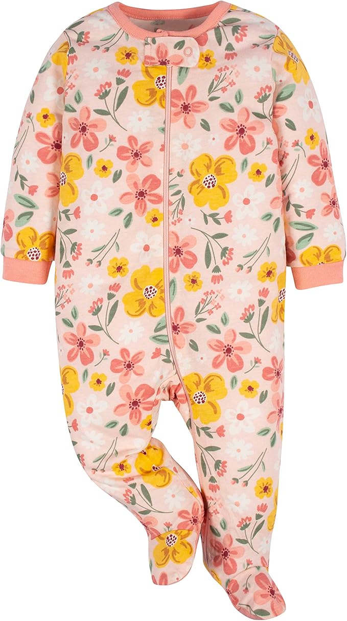 Gerber Baby Girls 4 Pack Sleep 'N Play Footie - Image 2