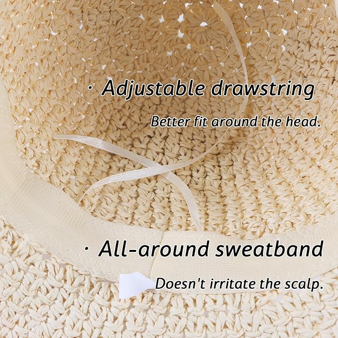 Baby Girl Straw Hat Outdoor Baby Sun Protection Hats Summer Bowknot Beach Cap - Image 4