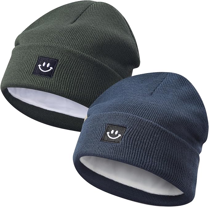 MaxNova 2 Pack Baby Beanie Fleece Lined Knit Toddler Hat by MaxNova