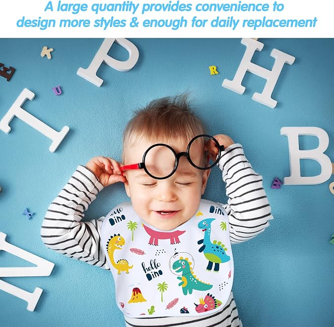 HooLing 12-Piece Sublimation Blank Baby Bib Set, Heat Press White Bibs - Image 8