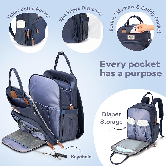 RUVALINO Diaper Bag Backpack, Diaper Changing Totes, Waterproof and Stylish - Image 3