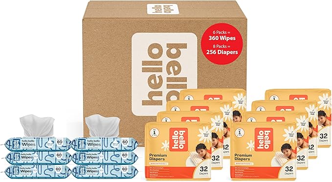 Hello Bello Mega Surprise Pack, Size 1, 256ct Hypoallergenic Assorted Diapers by HelloBello