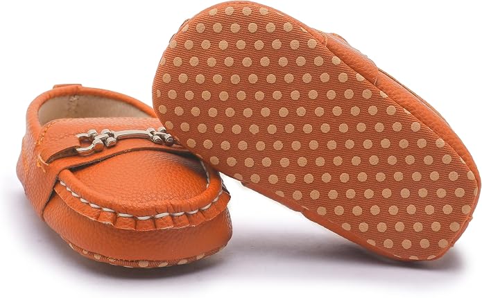 LONSOEN Baby Girls Boys Loafers Prewalker Dress Crib Shoes - Image 6