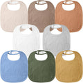 Bearmoss Muslin Baby Drooling Bibs 8 Pack, 100% Cotton Square Adjustable by Bearmoss