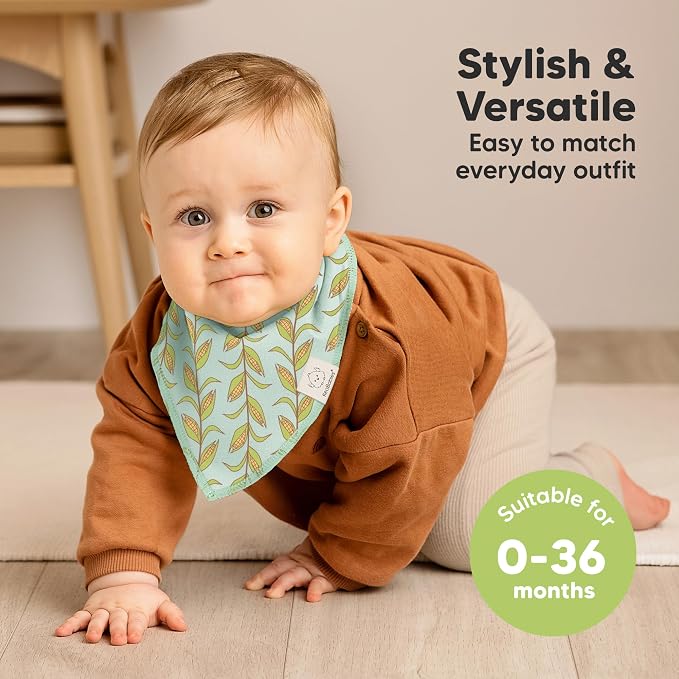 8-Pack Organic Baby Bandana Bibs - Image 4