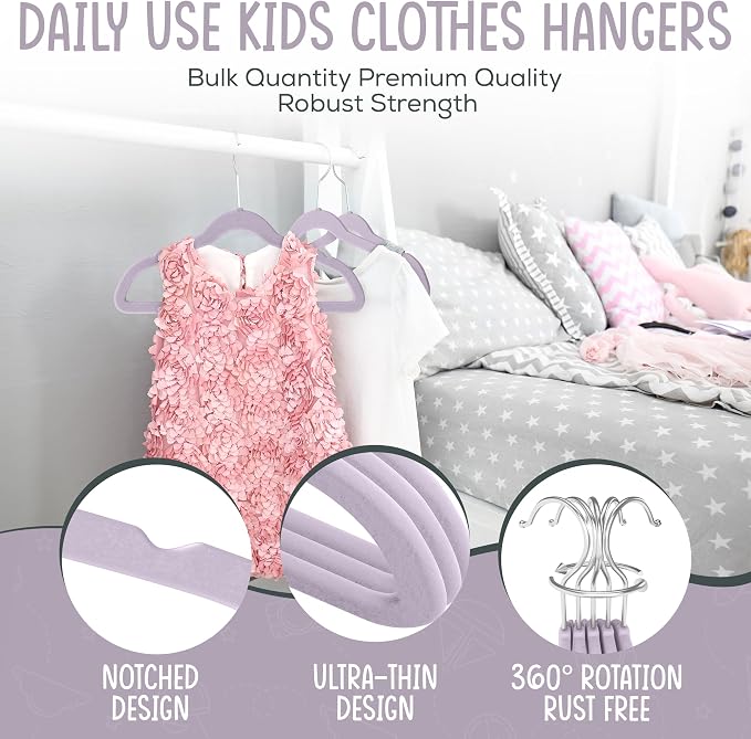 50 Premium Kids Velvet Hangers - Image 6