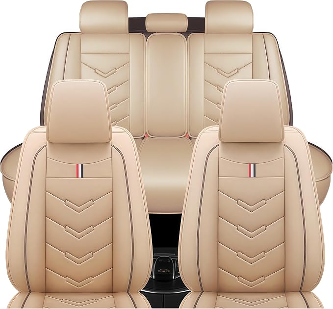 Leather Car Seat Covers Fit for LR Defender 2020-2025, 5 Seater Waterproof and by TENDER+GLOW