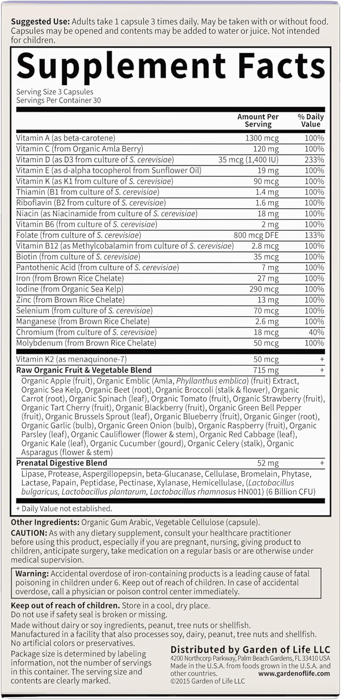 Garden of Life Prenatal Multivitamin - Image 9