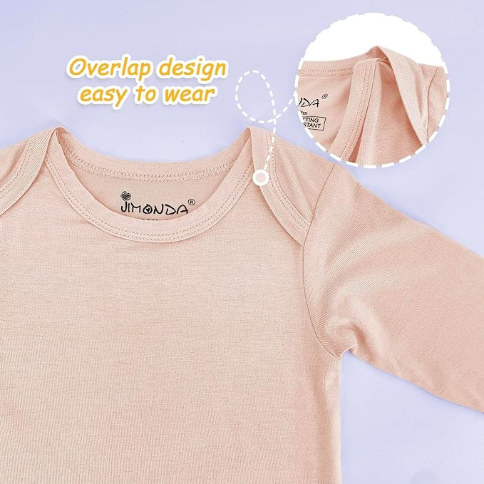 Jimonda Bamboo Baby Bodysuit Long Sleeve Infant Romper Soft Boy Girl Unisex - Image 6