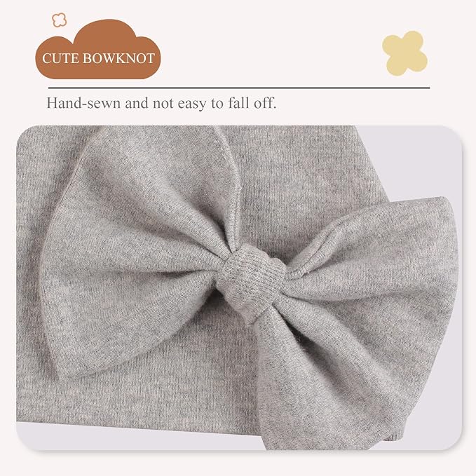 Bamery Newborn Baby Girl Hat Cotton Baby Bow Beanie Preemie Hats Spring Infant - Image 3