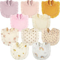Mepase 10 Pcs Large Muslin Baby Girl Bibs Drool Teething Bibs Lap Shoulder by Mepase
