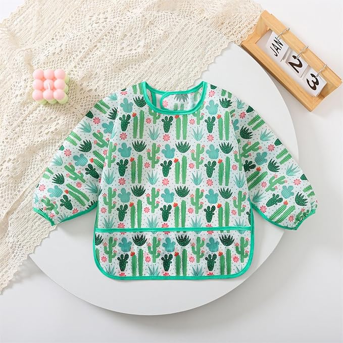3 Pcs Waterproof Long Sleeves Baby Bibs Weaning Smock Bib 3-24 Months - Image 3