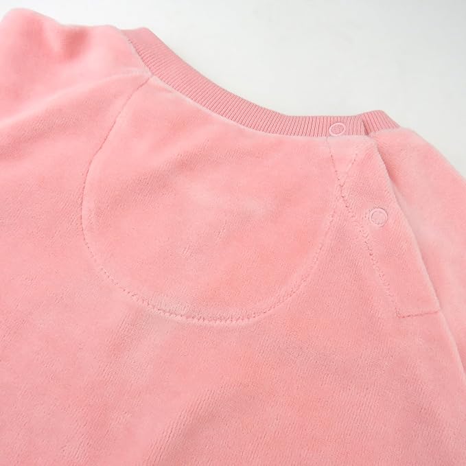 HonestBaby Baby 2-Piece Cozy Velour 100% Organic Cotton Sweatshirt and Jogger - Image 4