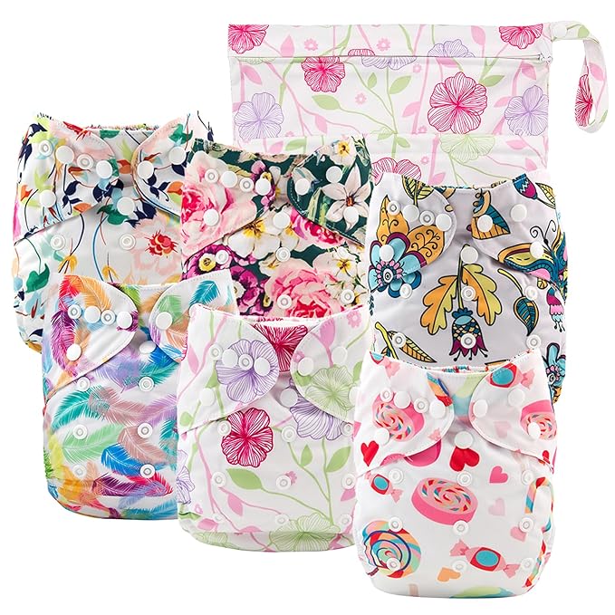 Babygoal Cloth Diaper Cover for Girls, Baby Adjustable Reusable Covers for by babygoal