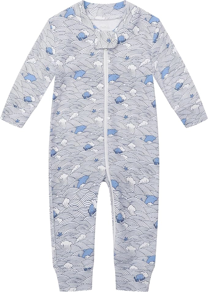 Owlivia Organic Cotton Baby Boy Girl Zip up Sleep 'N Play Pjs, Long Sleeve - Image 2